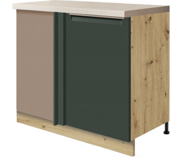 Glamour GLA-25D pastatoma kampinė spintelė *110x60 dešinė su lentyna Žalia