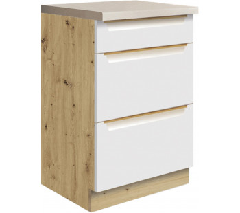 Glamour GLA-9D spintelė su stalčiais 50 cm Balta