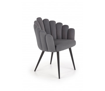 K410 Kėdė metalinė pelenų velvetas