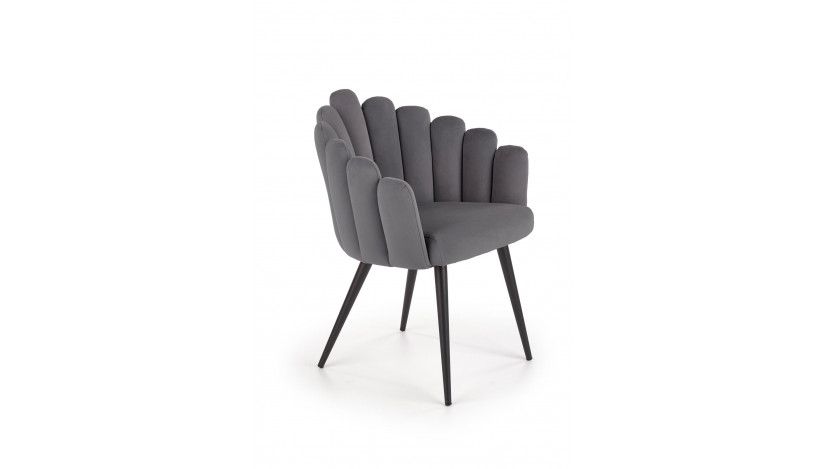 K410 Kėdė metalinė pelenų velvetas