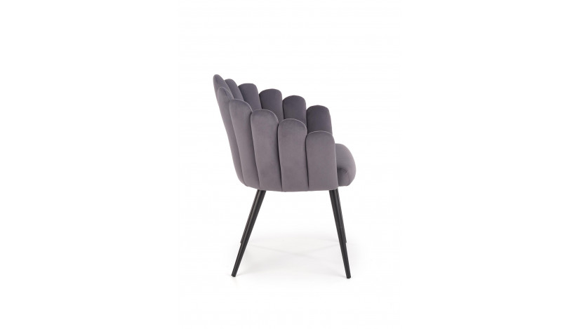 K410 Kėdė metalinė pelenų velvetas