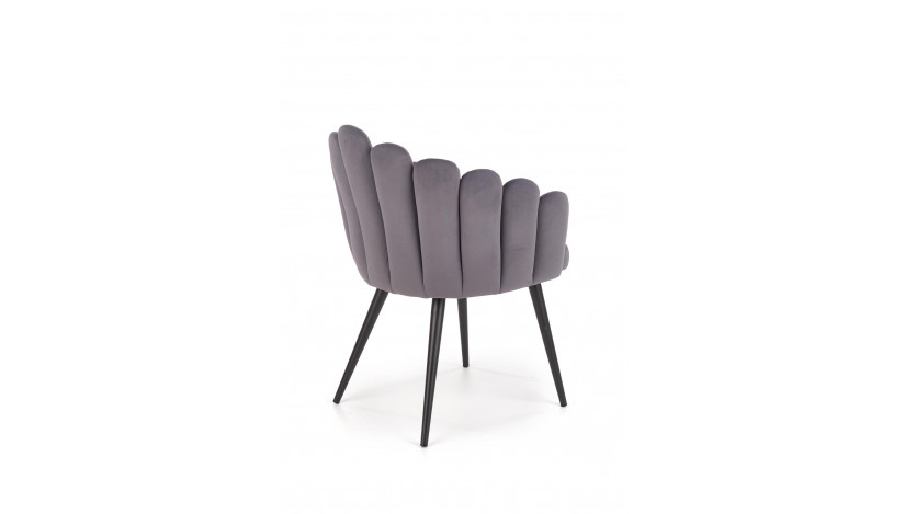 K410 Kėdė metalinė pelenų velvetas