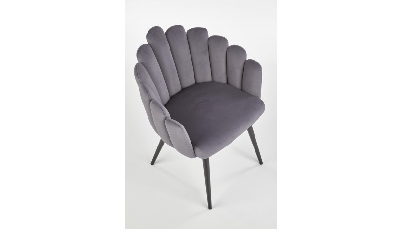 K410 Kėdė metalinė pelenų velvetas