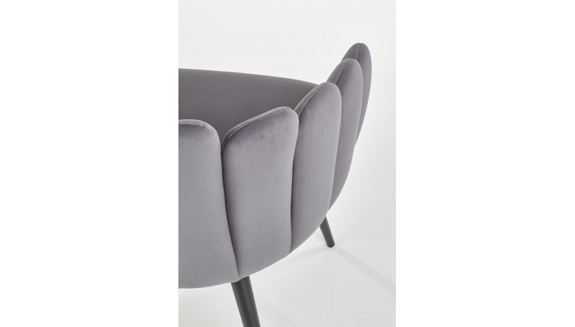 K410 Kėdė metalinė pelenų velvetas