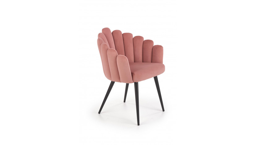 K410 Kėdė metalinė rožinė velvetas