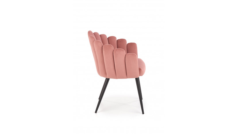 K410 Kėdė metalinė rožinė velvetas