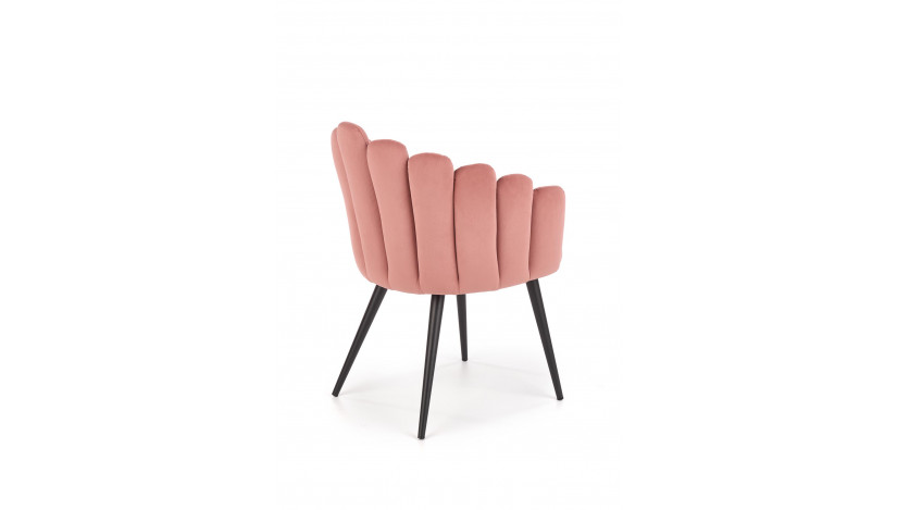 K410 Kėdė metalinė rožinė velvetas