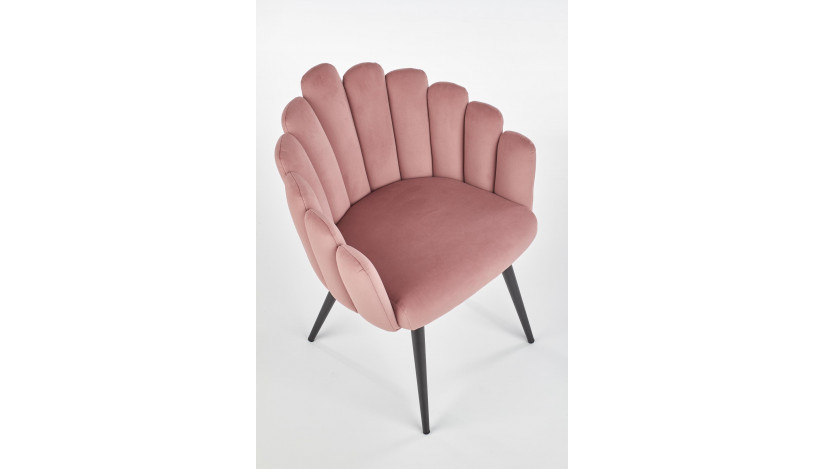 K410 Kėdė metalinė rožinė velvetas