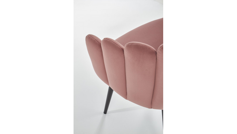 K410 Kėdė metalinė rožinė velvetas