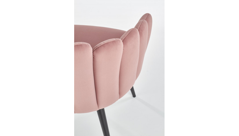 K410 Kėdė metalinė rožinė velvetas