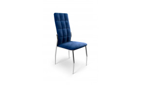 K416 Kėdė metalinė mėlyna velvetas