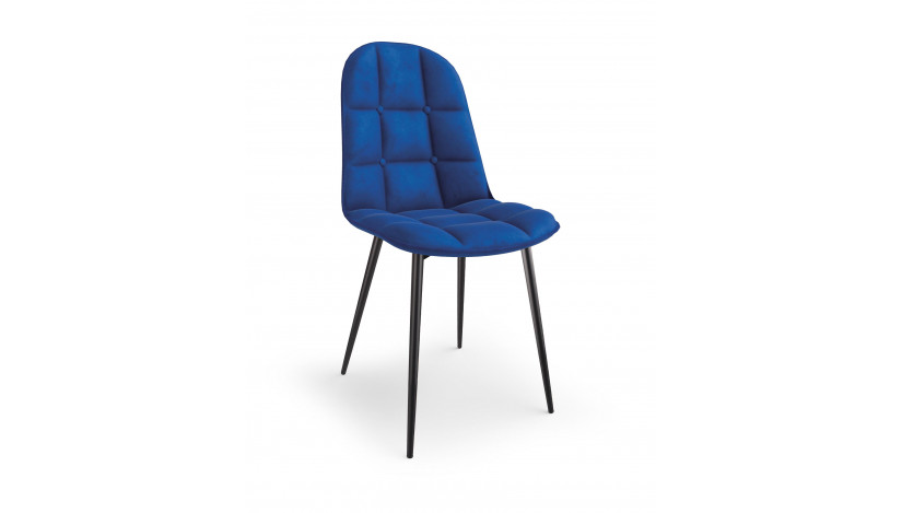 K417 Kėdė metalinė mėlyna velvetas