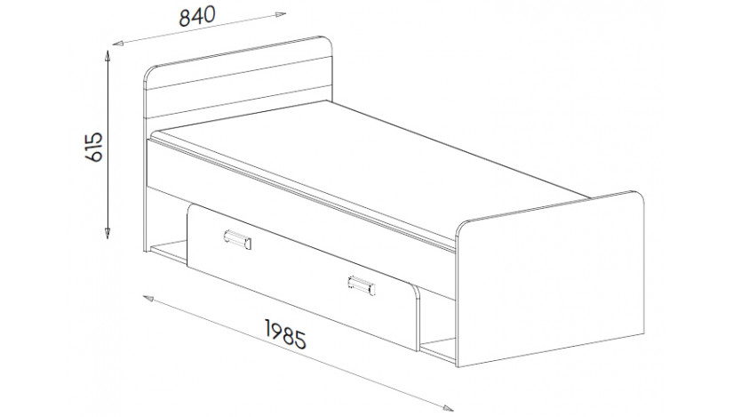 Lova viengulė 195 x 80 LORENTO L13