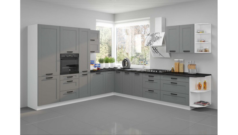 LUNA ZM 713x596 indaplovės durelės 60 cm Dustgrey Balta