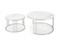 MERCURY 2 - 2 staliukų komplektas, sidabro / balto marmuro sp.
