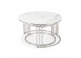 MERCURY 2 - 2 staliukų komplektas, sidabro / balto marmuro sp.