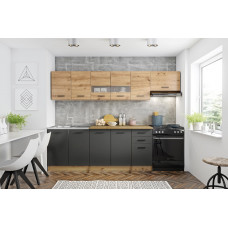 PERLA 260 virtuvės baldų komplektas artisan pelenų tamsi