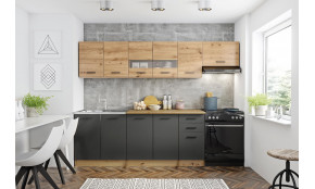 PERLA 260 virtuvės baldų komplektas artisan pelenų tamsi