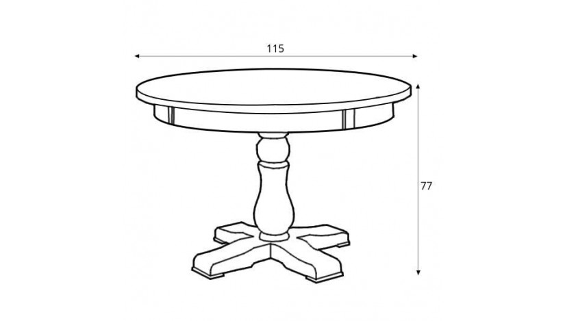 Provance Stalas apvalus 115 cm išskleidžiamas