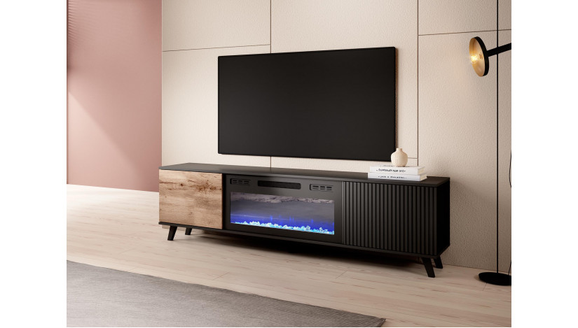 RANDOM RTV-K TV staliukas 180 cm su biožidiniu wotan / juoda sp.