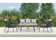 ROCCA lauko terasos baldų komplektas  sofa + fotelis + staliukas , pelenų tamsi/ pelenų šviesi sp.