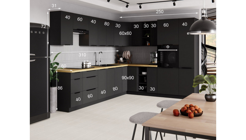 SIENA 560 cm virtuvės baldų komplektas