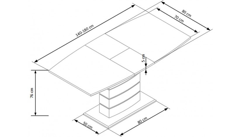 TORONTO Stalas išskleidžiamas 140-180 cm