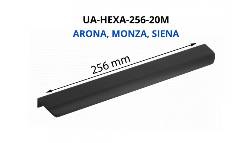 Rankenėlė aliuminio UA-HEXA-256-20M 256 mm ARONA MONZA SIENA