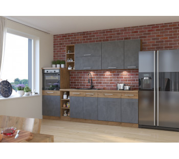 Vigo Grafit Mat 270A cm virtuvės baldų komplektas Vigo Grafit Mat 270A cm virtuvės baldų komplektas