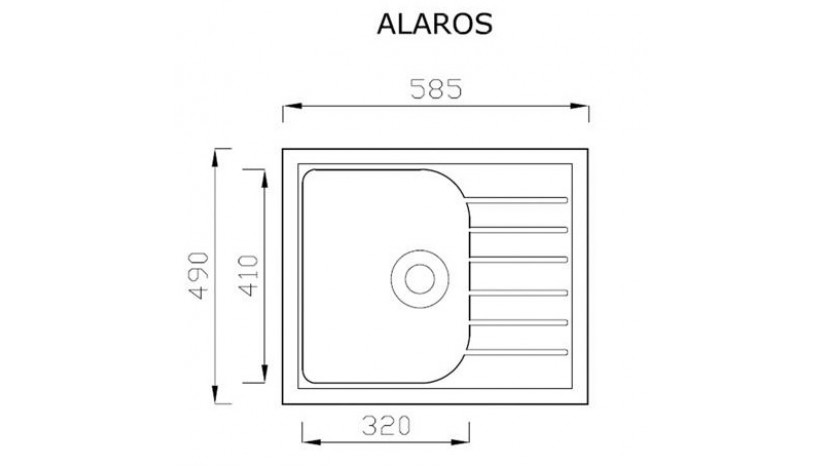 ALAROS granito kriauklė juoda
