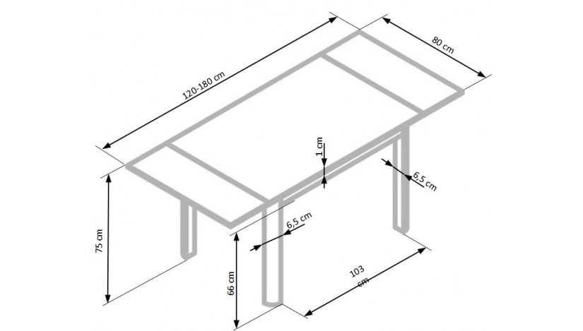 ALSTON Stalas išskleidžiamas 120-180 cm