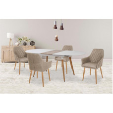 CALIBER Stalas ovalus išskleidžiamas 160-200 cm