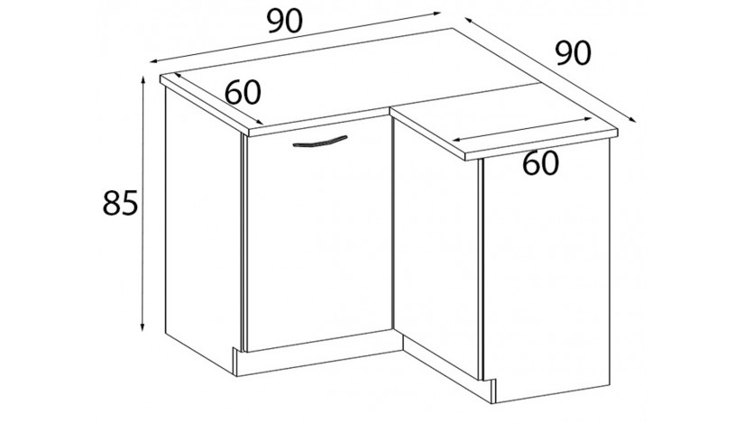 DAVE 89x89 ND ZB Pastatoma Kampinė Spintelė