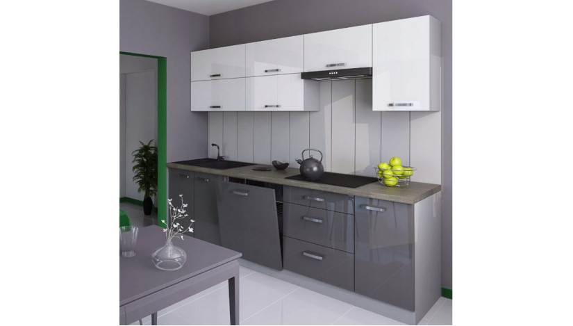 Grey Bianka 240 cm virtuvės baldų komplektas