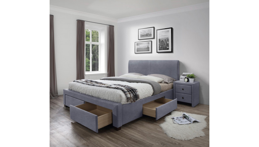 MODENA 3 160 Miegamojo lova 160 x 200 cm pelenų velvetas