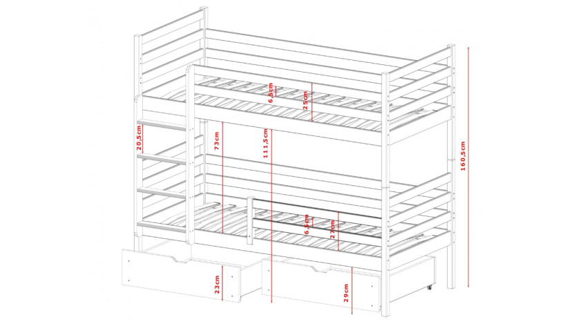 NEMO dviaukštė lova 90 x 200 cm (akcija iki 2024-05-31)