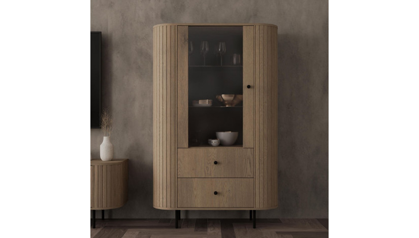 OVALIO 112 Vitrina 1F 2S ąžuolas cremona