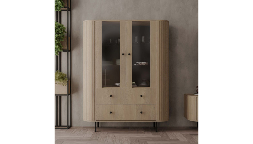 OVALIO 112 Vitrina 1F 2S ąžuolas cremona