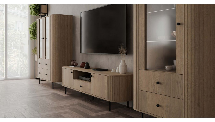 OVALIO 112 Vitrina 1F 2S ąžuolas cremona