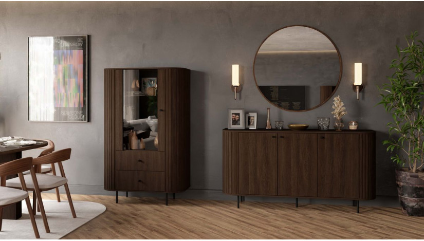 OVALIO 112 Vitrina 1F 2S ąžuolas dunin