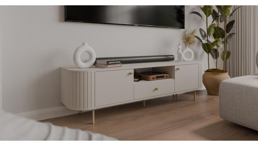 OVALIO 321 TV staliukas 2F 1S smėlio