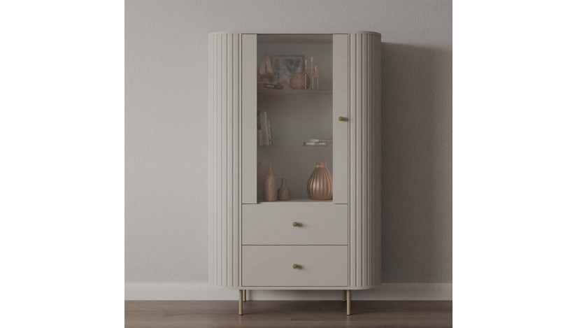 OVALIO 112 Vitrina 1F 2S smėlio