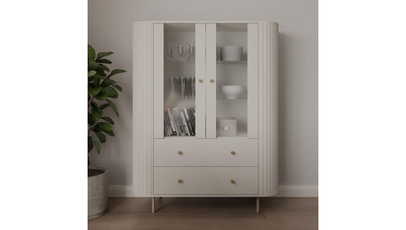 OVALIO 112 Vitrina 1F 2S smėlio