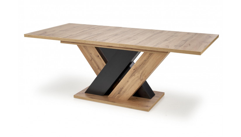 BRANDON išskleidžiamas stalas 160-200/90/77 cm wotan/juoda sp.