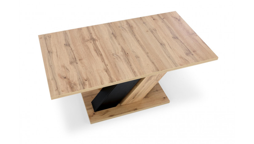 BRANDON išskleidžiamas stalas 160-200/90/77 cm wotan/juoda sp.