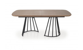 EVERTON išskleidžiamas stalas 180-200/100/76 cm, riešuto / juoda sp.