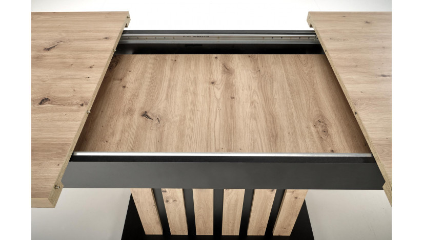 LAMELLO išskleidžiamas stalas 130-180/80 cm artisan / juoda sp.