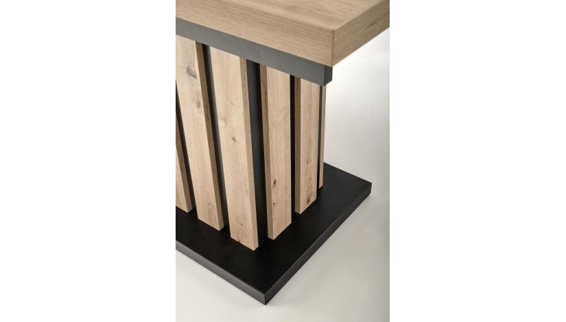 LAMELLO išskleidžiamas stalas 130-180/80 cm artisan / juoda sp.