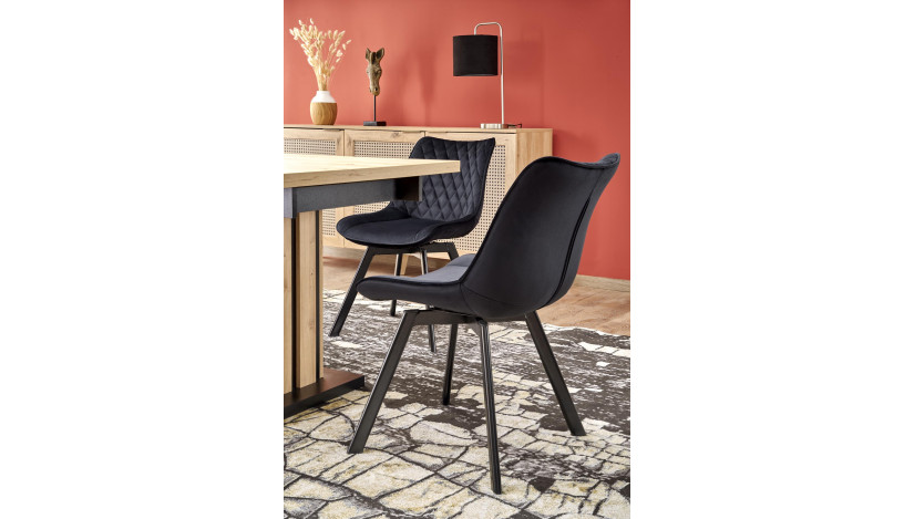 LAMELLO išskleidžiamas stalas 130-180/80 cm artisan / juoda sp.