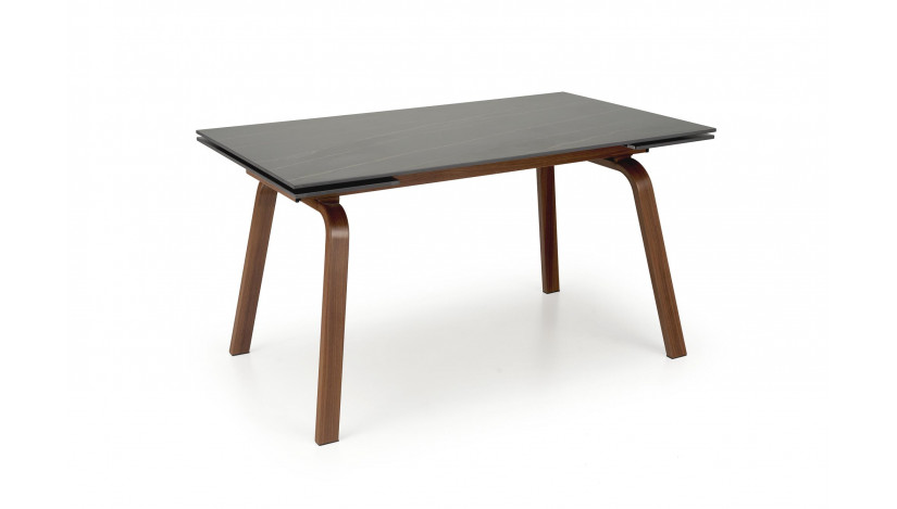 LOZANO išskleidžiamas stalas 140-200/82/76 cm, juodo marmuro / riešuto sp.